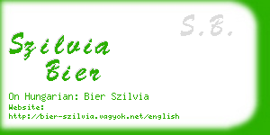 szilvia bier business card